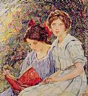 Two Girls Reading by Robert Reid